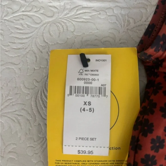 ❤️2/$15 or 3/$21❤️NWT Gap Kids Tankini Bathing Suit, Size XS/4/5 - Picture 8 of 8